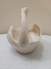 Vintage Lenox Double swan basket bowl Made in USA with gold logo