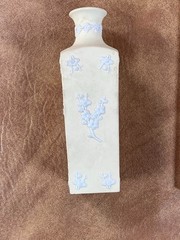 Wedgwood Jasperware Primrose Yellow & White Prunus 5-1/4″ Square Bud Vase