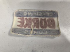 Vintage Burke Fishing Lures Patch Red White And Blue Colors Outdoors