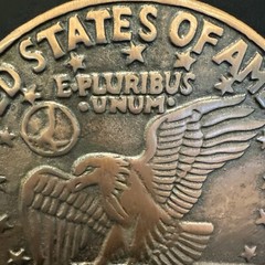 Vintage One Dollar Coin 6” Metal Wall Decor Bronze Color Trivet