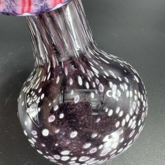 Vintage Hand Blown Art Glass Vase Jack In Pulpit Hand Made Studio Glass Vase VTG