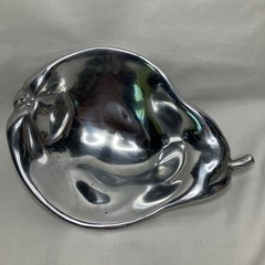 Laura Ashley Vintage Y2K 2000 Shiny Metal Pear Shaped Dish Trinket Footed Tray