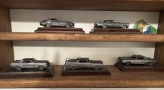 1984 Avon Pewter Car Collectibles Set of 5 as seen on Wood Bases