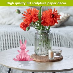 Spring Easter Pink Bunny Honeycomb – Small Magnetic Paper Decor – 5 x 5