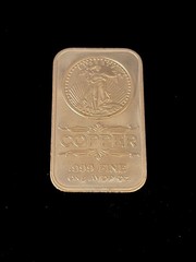 1oz .999 Fine Copper Bar “Walking Liberty”