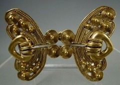 Pre Columbian STYLE Tairona Tumbaga Noserings Converted Belt Buckle ca. 20th c.