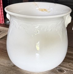 1890’s W.S. George Haquette Slop Pot Pail With Metal Wire & Wood Handle