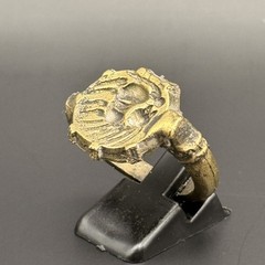 Very Rare Ancient Roman Ring Bronze Engraved Beast Authentic Antique Size 9