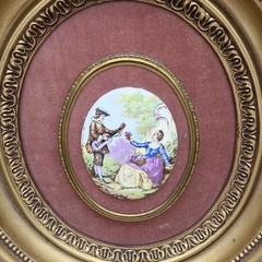 Set of 3 B&S Creations New York Porcelain Cameo Courting Couples In Gold Frames