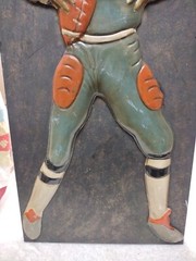 RARE! Vintage 3-D Football Player Metal Wall Hanging. 27″ x 12′ x 1″ UNIQUE!