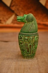 Authentic Ancient Egyptian Antiquities Stone Rare Green Canopic Jars Egyptian BC