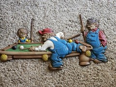 Vintage Mid Century 1971 Sexton #792 Men and Boy Shooting Pool Cast Iron
