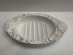 Shells And Stars Soap Dish Porcelain Oval Dish Portugal Vintage
