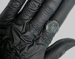 300 BC Ancient Roman Silver Ring Lady Justice goddess moral force in judicial