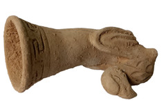 300 BC Beautiful Ancient Roman Clay Terracotta Drinking Rhyton Museum Quality