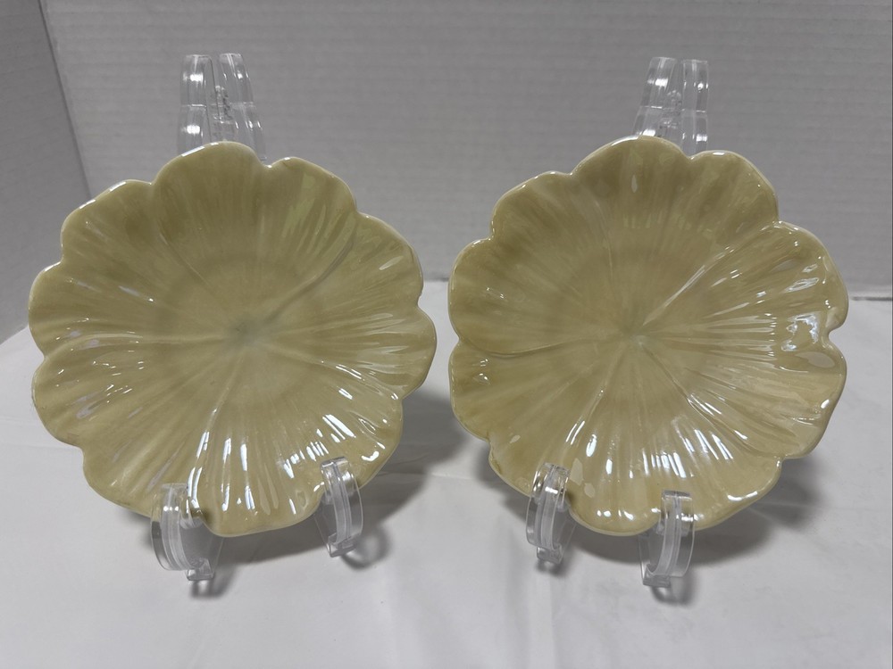 Belleek Ireland Porcelain Flower Trinket Dish (Two)