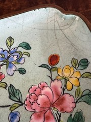 Set of 2 Vintage Cloisonné Enamel on Copper Trays Trinket Dishes READ 4.25×3.5”