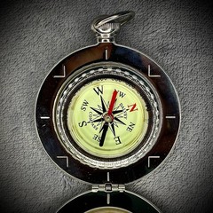 Dalvey – Pocket Compass – World Map – Stainless Steel – 1993 – Made In Scotland