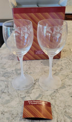 New 2 Avon Hummingbird 24% Lead Crystal Etched 7 7/8″ Tall Iced Tea Goblets