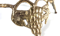 Brass Plant Stand Footed Flower Pot Riser Ornate Grapevine Motif Bowl Base VTG