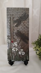 Art Nouveau Dragonfly Floral PAST TIMES Thermometer Vintage Wall Hanging Plaque