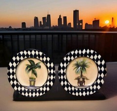 2 Home Interiors Decorative Plates Plant Vase Designs 10.25″ 2 New Plate Hanger