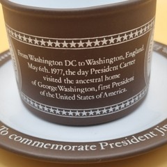 Hornsea Cup U.S President Jimmy Carter 1977 Visit Washington VGC