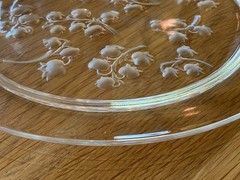 Antique LALIQUE – ‘Muguet’ – Frosted & Clear Crystal Plate – France 20th Century