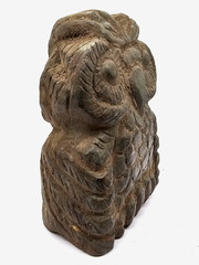 300 BC Athena Owl Ancient Greek Roman Statue Pure Stone Large Carved Artifact