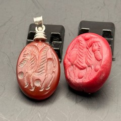 Afghanistan Ancient seal intaglio near eastern rare stone agate Bead Amulet