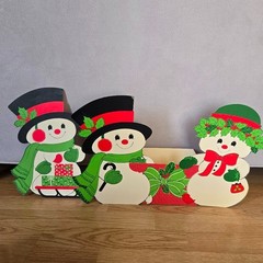 Vintage Hallmark Snowman Centerpiece Christmas Decoration – 1970s 1980s Die-Cut