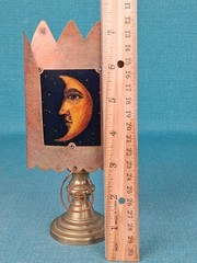 Copper Bella Luz Studios Luminette Nighlight Cover on a Brass Candlestick 7.25″