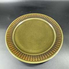 Vintage Porsgrund Dish Plate Set 2 Dishes Plates Made In Norway Green Ceramic