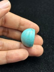 Ancient Near Eastern Sassanid Sasanian Turquoise Intaglio Seal Stamp Dome Bead
