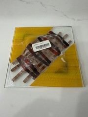 VIBRANT! Yellow Brown Square Fused Art Glass Plate 6 x 6” Jewel Tones Textured ✨