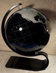 Replogle Black Lucite Globe 12” Modernist Desk Table Globe Sculptural Base