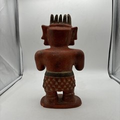 Large Pre-Columbian Replica Clay Ceramic Painted Altarpiece Maize Man God