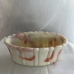 Vintage Akro Agate Marbled Oval Candy Dish