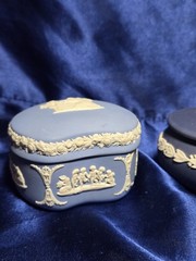 Lot Of 3 Wedgwood Jasperware Lidded Boxes Made In England, 1 Hard To Find. Mint