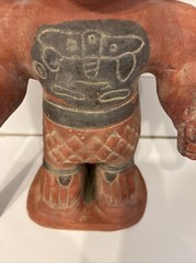 Large Pre-Columbian Replica Clay Ceramic Painted Altarpiece Maize Man God