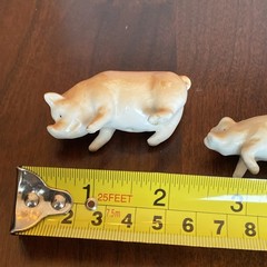 Small Mini Vintage Ceramic Pigs Miniature Unbranded