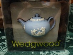 Wedgewood Miniature Blue Jasperware Tea Set 6 Pieces Plus Two Lids With Boxes