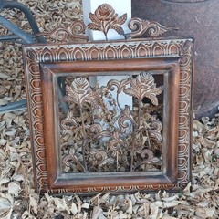 Vintage Art Nouveau Style Heavy Bronze Metal Wall Hanging Art Ornate Roses