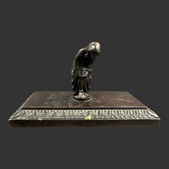 Vintage Heavy Cast Metal Decorative Figure w/ Ornate Pedestal
