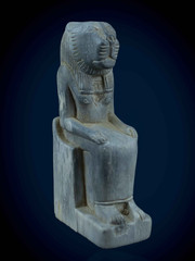 Rare Ancient Egyptian Antiques Goddess Sekhmet Seated Statue Figurine BC