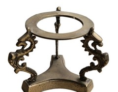 Small Elegant, Sturdy, Brass Stand Supported by Three Dragons 3″Tall 4.5″ Wide