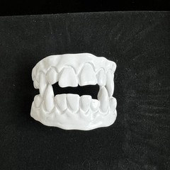 Metal Framed Vampire Fangs Specimen Halloween Square Wall Decor Seasons USA
