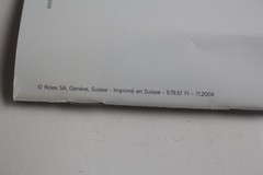 ROLEX Booklet Your Rolex Oyster 2004 booklet (61122)