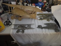 Vintage SEXTON Midwest Set of 4 Airplanes Cast Aluminum Wall Art Decor