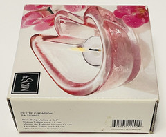MIKASA Heavy Glass Pink Tulip Flower Votive 4 3/4 inch NEW with box